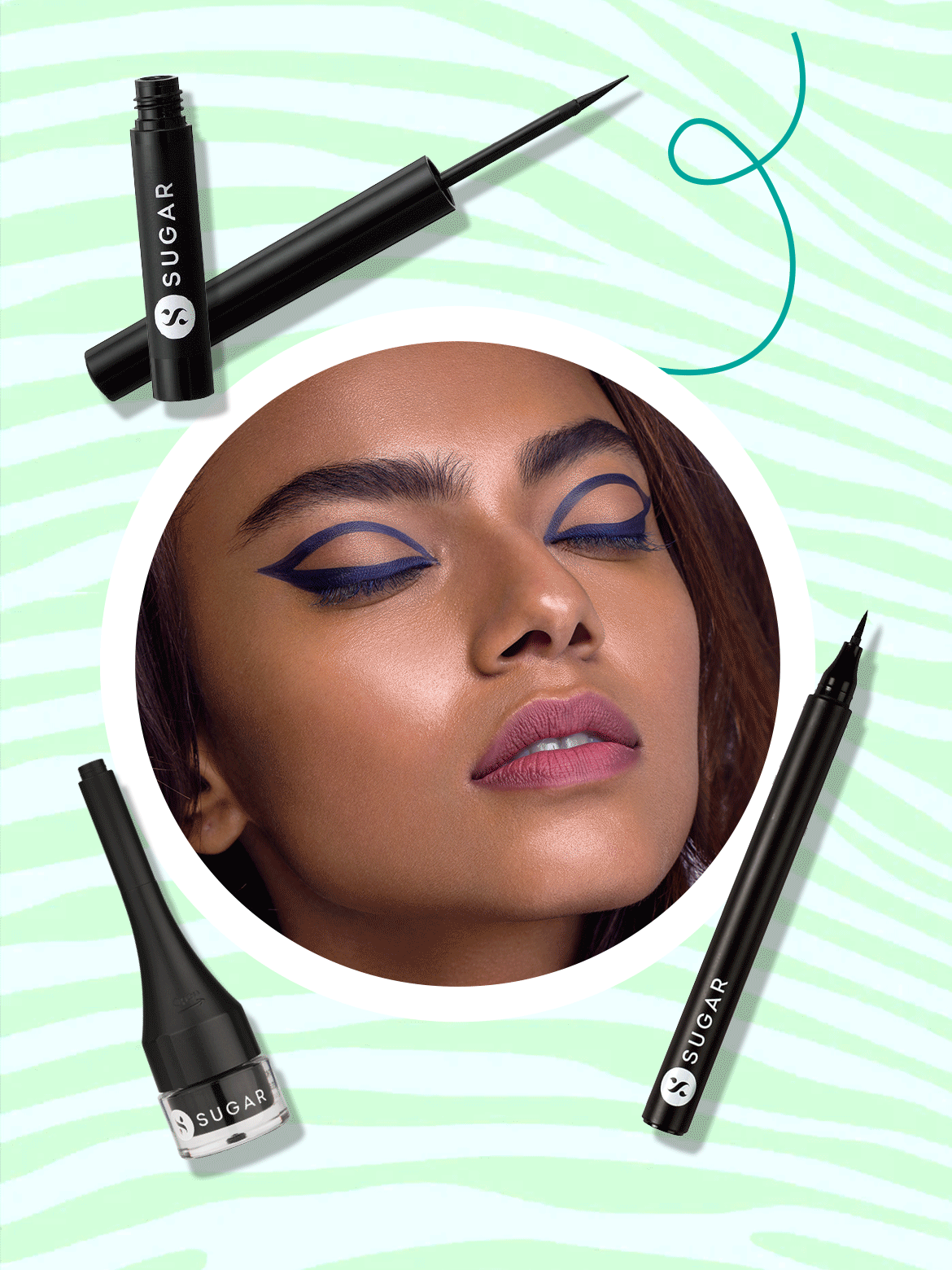 applying eyeliner with pencil