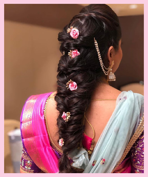 15 Fishtail Braids on Real Brides Gave Us Legit of Hairspiration  Indian  hairstyles Hair styles Front hair styles