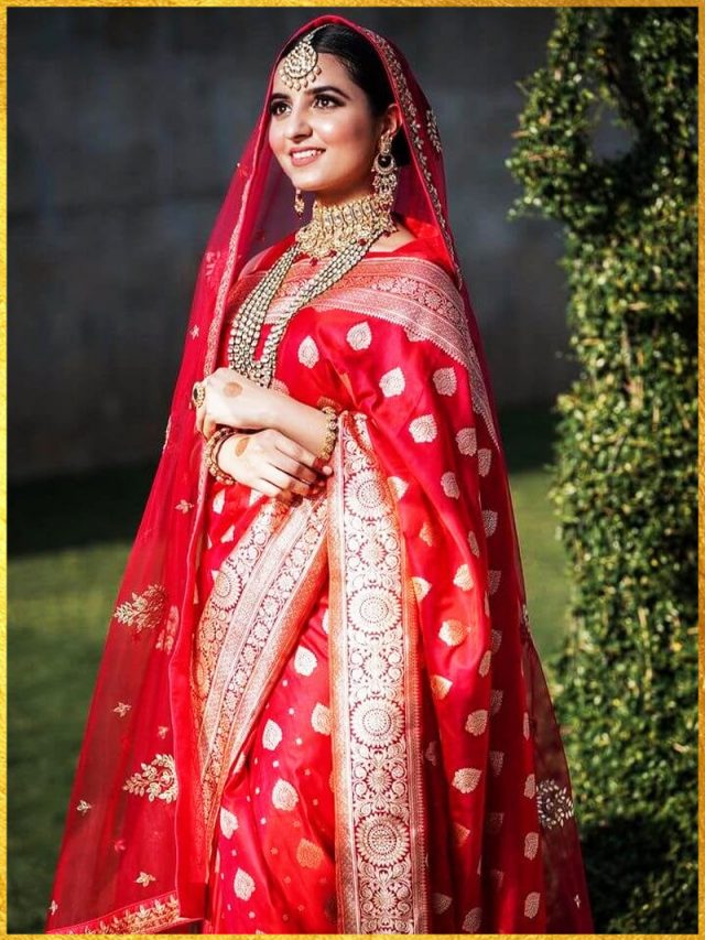 Indian Wedding Georgette Red Colour Saree 1556